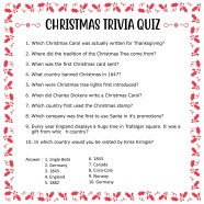 Christmas Trivia Free Printable