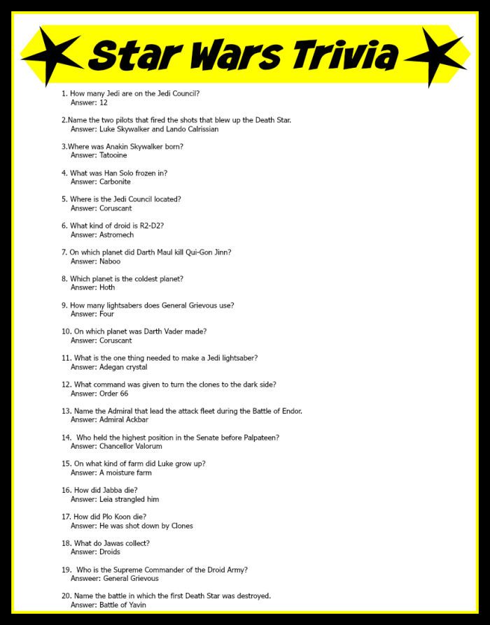 Easy Trivia Questions And Answers Printable Printabletemplates