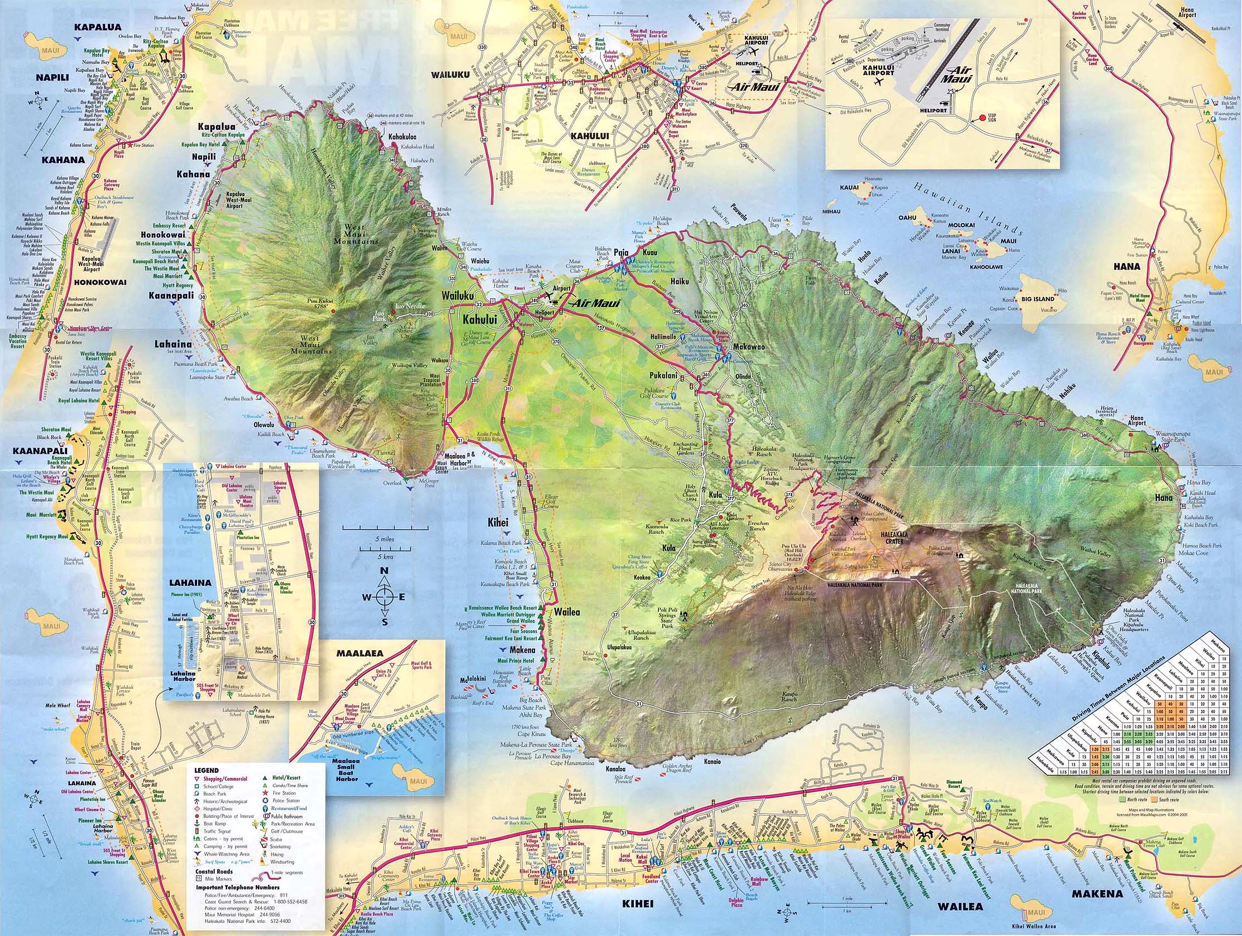 Maui Printable Tourist Map