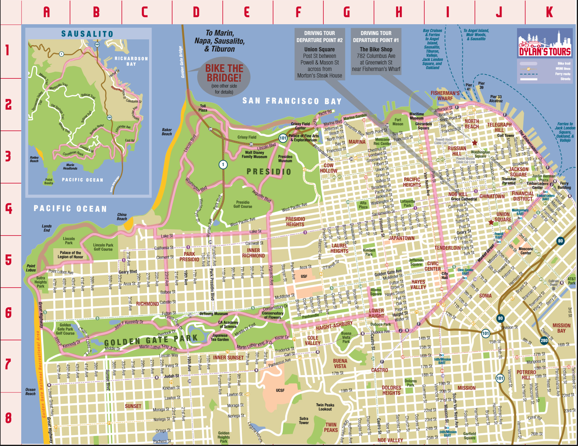 Maps Update 21051488 San Francisco City Map Tourist 