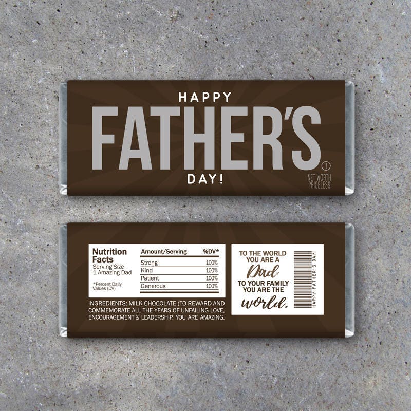 father’s day candy wrapper printable – PrintableTemplates