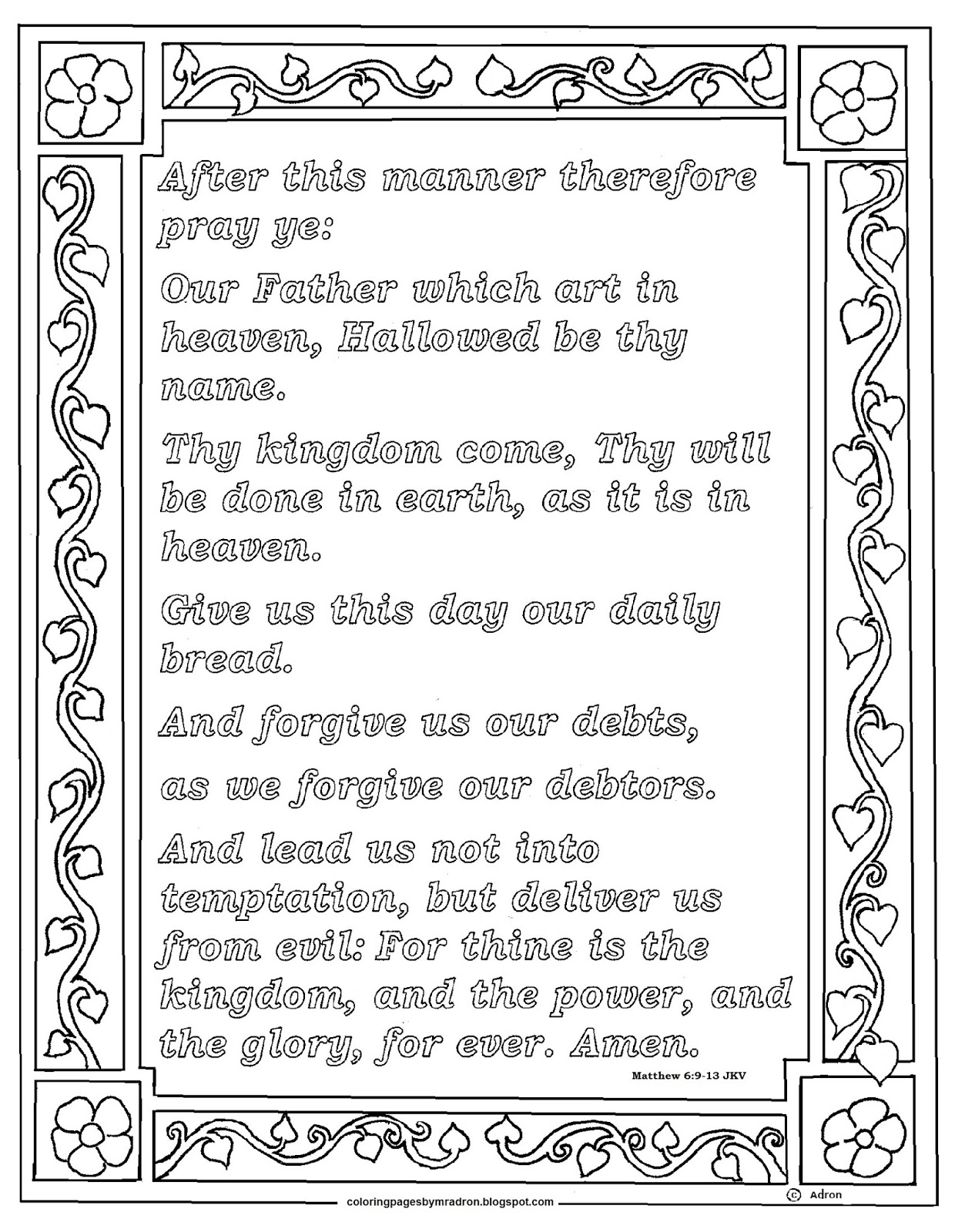 The Lord's Prayer Kjv Printable