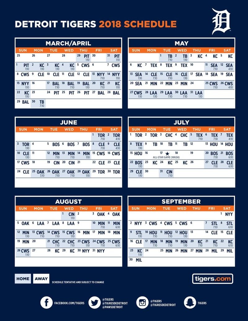 Detroit Tigers Printable 2024 Schedule Aubry Candice